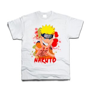 Футболка Наруто Аніме Naruto White 104 см (7464)