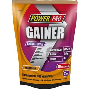 Гейнер Power Pro Gainer 2000 g /50 servings/ Ірландський крем