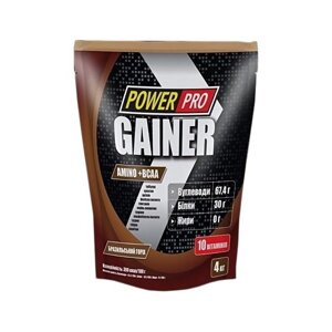 Гейнер Power Pro Gainer 4000 g /100 servings/ Бразильський горіх