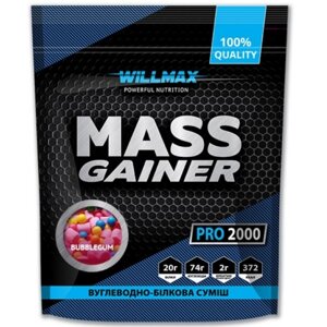 Гейнер Willmax Mass Gainer 2000 g /20 servings/ Bubblegum