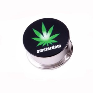 Гріндер для подрібнення тютюну ASHTRAY Amsterdam HL-179 Конопля Black Silver (10862-hbr)