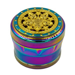 Гріндер для подрібнення тютюну ASHTRAY HL-198 Черепа + Зірки Rainbow (10897-hbr)