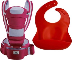 Хіпсит 2Life Baby Carrier 6в1 та слинявчик Червоний (vol-9947)