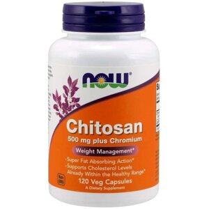 Хітозан NOW Foods Chitosan 500 mg Plus Chromium 120 Veg Caps