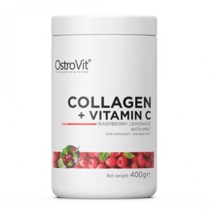 Хондропротектор для спорту OstroVit Collagen And Vitamin C 400 g /40 servings/ Raspberry Lemonade Mint