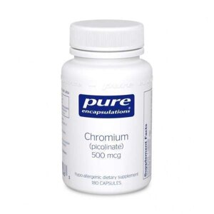 Хром піколінат Chromium picolinate Pure Encapsulations для підтримки здорового метаболізму ліпідів та глюкози 500 мкг