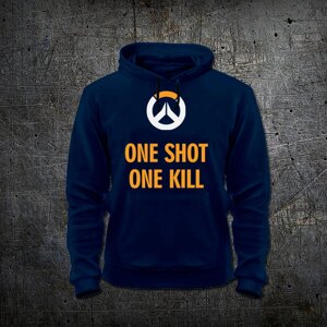 Худі Fruit of the Loom Один Постріл Одна Смерть One Shot One Kill - Overwatch Синій L (1492539)