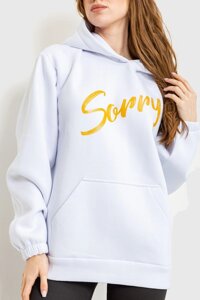 Худі жіночий на флісі тринитка Sorry білий 102R316 Ager XXL-XXXL