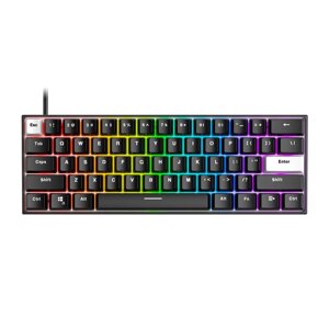 Ігрова механічна клавіатура Fantech MAXFIT 61 MK857 FROST Blue Clicky Switch RGB Без NumPad Black