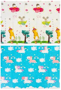 Ігровий термо килимок у сумці Baby Home Textile Animals 2-х сторонній 180х120х0.8 см Різнокольоровий (103446)