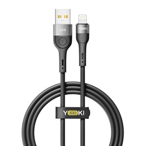 Кабель для заряджання та обміну даними USB Yoki YK-EX11 EXTRA Series USB/Lightning 12W 2.4A/5V 1.2 m Black