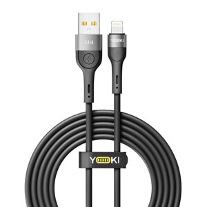 Кабель для заряджання та обміну даними USB Yoki YK-EX11 EXTRA Series USB/Lightning 12W 2.4A/5V 2 m Black