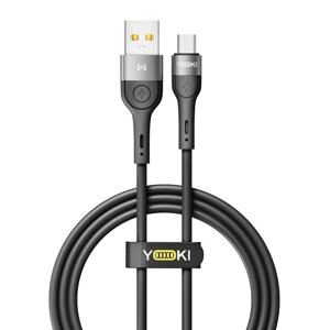 Кабель для заряджання та обміну даними USB Yoki YK-EX11 EXTRA Series USB/МicroUSB 60W 3A/20V 1.2 m Black