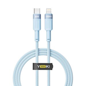 Кабель для заряджання та обміну даними USB Yoki YK-ST41 STYLE Series Type-C to Lightning 30W 3A/10V 1.2 m Blue