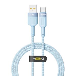 Кабель для заряджання та обміну даними USB Yoki YK-ST41 STYLE Series USB/Type C 60W 3A/20V 1.2 m Blue