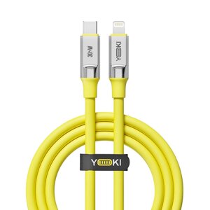 Кабель для заряджання та обміну даними USB Yoki YK-UL61 ULTRA Series Type-C to Lightning 30W 3A/10V 1.2 m Yellow