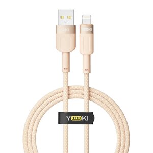 Кабель для заряджання та обміну даними Yoki YK-ST41 STYLE Series USB/Lightning 12W 2.4A/5V 1.2 м Помаранчевий