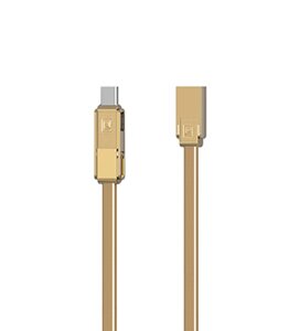 Кабель для заряджання USB Combo 3-in-1 Remax RC-070th Gplex Lightning/microUSB Type-C 1 м Gold