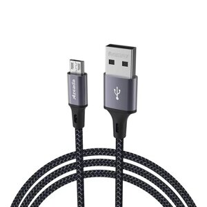 Кабель для заряджання USB Proda PD-B52 m Fast Speed Data 1 м USB/МicroUSB Black