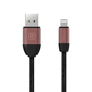 Кабель для заряджання USB Recci RCL-G100 Gunner 2.1A USB/Lightning 1 м Black