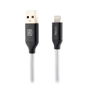 Кабель для заряджання USB Recci RCL-N120 Velocity USB/Lightning 1.2 м Gray