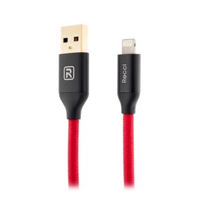 Кабель для заряджання USB Recci RCL-N120 Velocity USB/Lightning 1.2 м Red