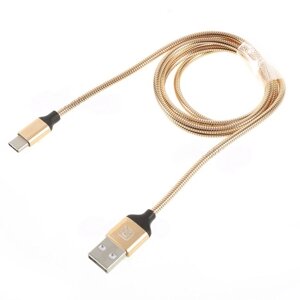 Кабель для заряджання USB Recci RCT-W100 USB Gravel USB/Type C 1 м Gold