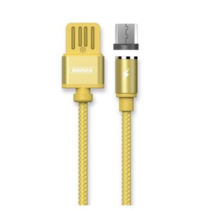 Кабель для заряджання USB Remax RC-095 m Gravity USB/МicroUSB магнітний 1 м Gold