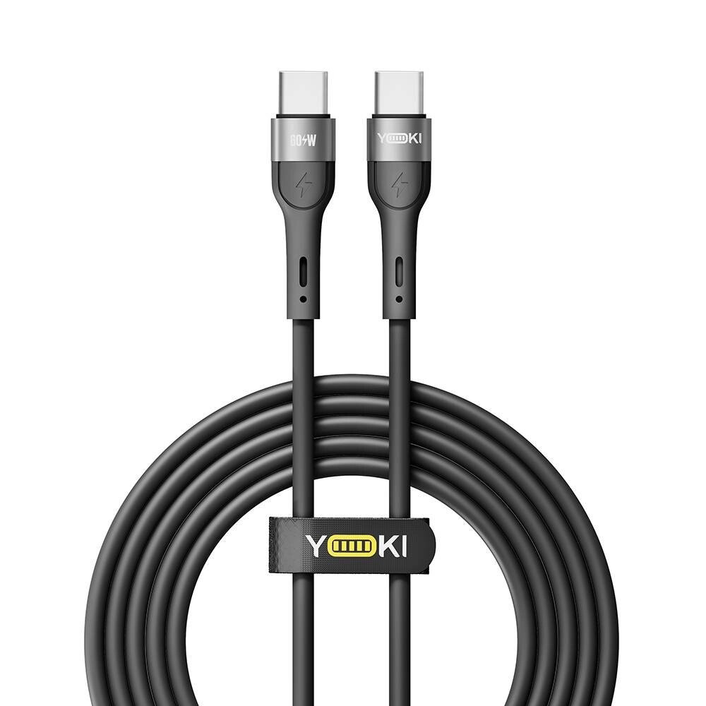 Кабель для заряджання та обміну даними USB Yoki YK-EX11 EXTRA Series Type-C to Type-C 60W 3A/20V 2 m Black від компанії Лізок - фото 1