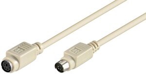 Кабель клавіатури-мишки Goobay PS2 M/F 5.0m Extension AWG28 бежевий (75.05.0223)