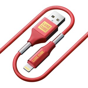 Кабель Luxe Cube Armored USB-Lightning, 1м, червоний (8886668686099)