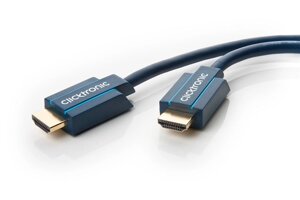 Кабель монітора-сигнальний ClickTronic HDMI M/M 0.5m HS+HEC+ARC 4K@60Hz D=6.0mmCasual синій (75.07.0300)