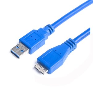 Кабель prologix USB/micro USB type-B V 3.0 M/M 0.5 м синій PR-USB-P-12-30-05m