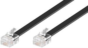 Кабель телефонний Goobay RJ12 M/M 6.0m плаский 6P6C AWG28 1:1 Western чорний (75.05.0322)