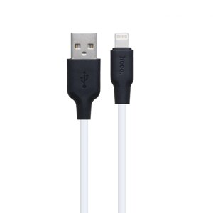 Кабель USB Hoco X21 Plus Silicone USB - Lightning 0.25m Чорно-білий