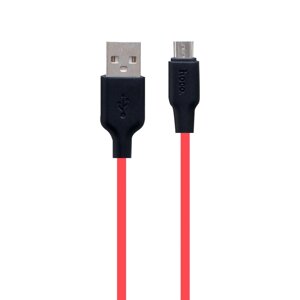 Кабель USB Hoco X21 Plus Silicone USB - Micro USB 1m Чорно-Червоний