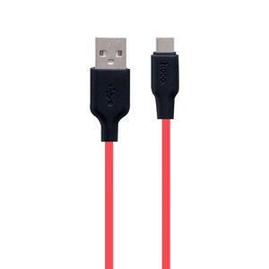 Кабель USB Hoco X21 Plus Silicone USB - Type C 2m Чорно-Червоний