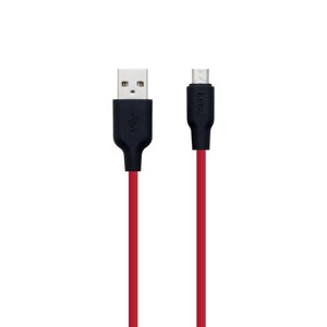 Кабель USB Hoco X21 Silicone USB - Micro USB 1m Чорно-Червоний