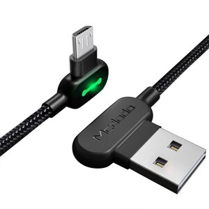 Кабель USB Micro USB Mcdodo с двусторонним USB разъемом LED индикацией 1.2 м Черный (10066)