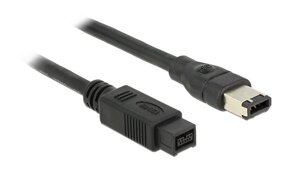 Кабель відео-сигнальний Delock FireWire 9p-6p M/M 2.0m AWG24+28 D=6.0mm 400Mbps чорний (70.08.2596)