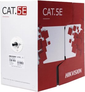 Кабель кручена пара Hikvision DS-1LN5EO-UU/E CAT 5E (UTP мідь внутрішній ) бухта 305м чорний