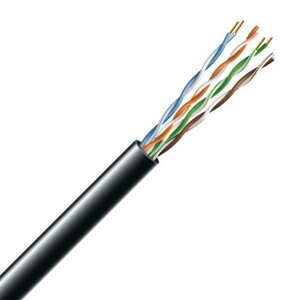 Кабель кручена пара ЗЗЦМ UTP PE 4х2х0.5 24 AWG cat. 5e (UTP мідь зовнішній ) бухта 305 м чорний