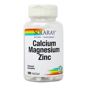 Кальцій Магній Цинк, Calcium Magnesium Zinc, Solaray, 100 капсул