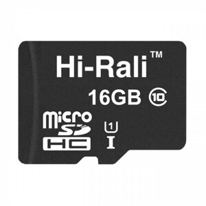 Карта пам'яті Hi-Rali Micro SDHC 16gb UHS-1 10 Class Чорний