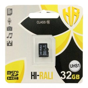 Карта пам'яті Hi-Rali Micro SDHC 32gb UHS-1 10 Class Чорний