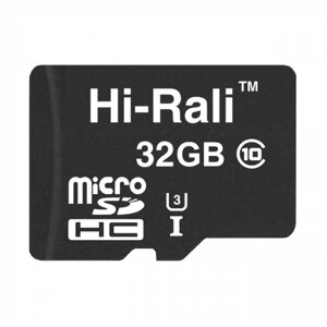 Карта пам'яті Hi-Rali Micro SDHC 32gb UHS-3 10 Class Чорний