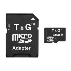 Карта памяти microsdhc 32GB UHS-I class 10 T&G + SD-adapter (TG-32GBSD10U1-01)