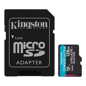 Карта пам'яті microsdxc 128GB UHS-I/U3 class 10 kingston canvas go! plus R170/W90MB/s + SD-адаптер (SDCG3/128GB)