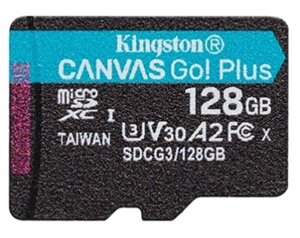 Карта памяти microsdxc 128GB UHS-I/U3 class 10 kingston canvas go! plus R170/W90MB/s (SDCG3/128GBSP)