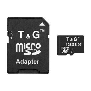 Карта памяти microsdxc 128GB UHS-I U3 class 10 T&G + SD-adapter (TG-128GBSD10U3-01)